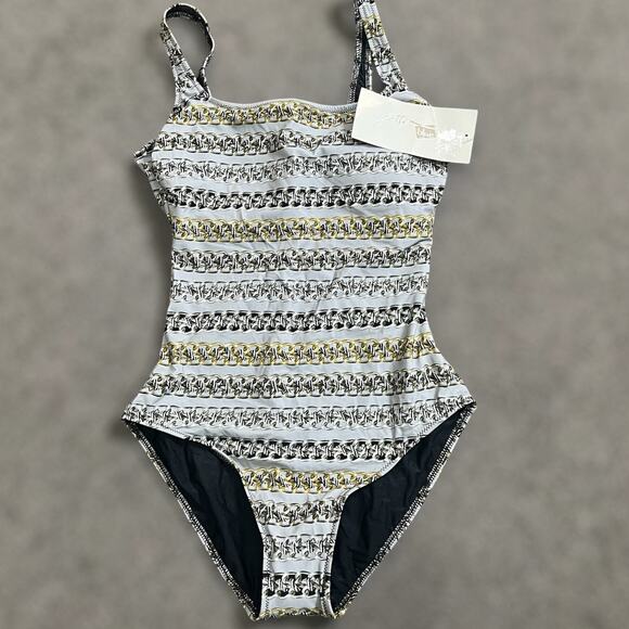 Gottex Other - GOTTEX One Piece Swimsuit 8 Chain Print Beach Vacation NEW Cruise Pool Padded
